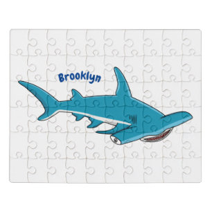 Hammerhead shark cartoon illustration jigsaw puzzle