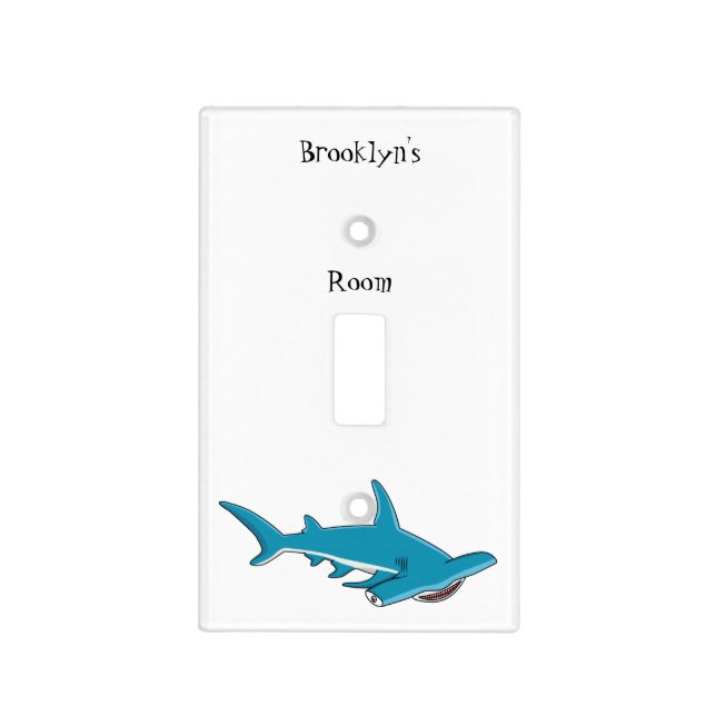Hammerhead shark cartoon illustration  light switch cover (Front)