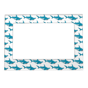Hammerhead shark cartoon illustration magnetic frame
