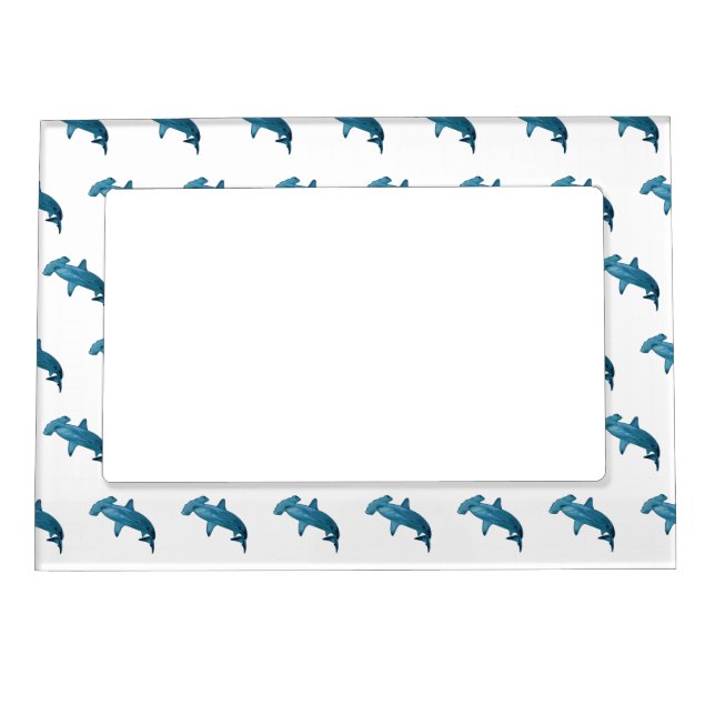 Hammerhead shark cartoon illustration magnetic frame (Front)