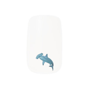 Hammerhead shark cartoon illustration minx nail art
