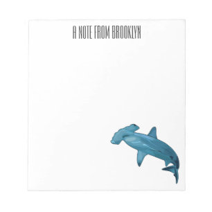 Hammerhead shark cartoon illustration notepad