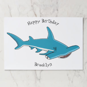 Hammerhead shark cartoon illustration paper pad
