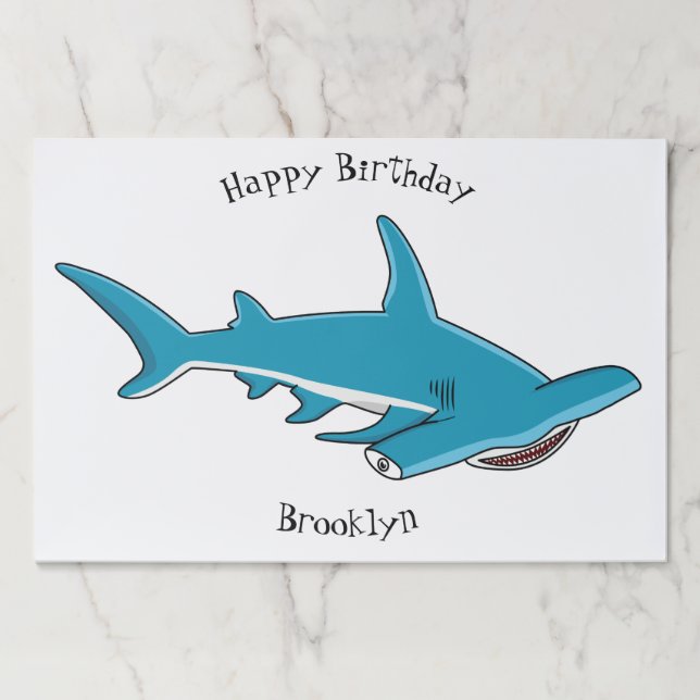 Hammerhead shark cartoon illustration  paper pad (Front)