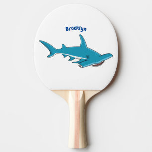 Hammerhead shark cartoon illustration ping pong paddle