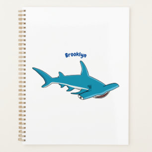 Hammerhead shark cartoon illustration planner