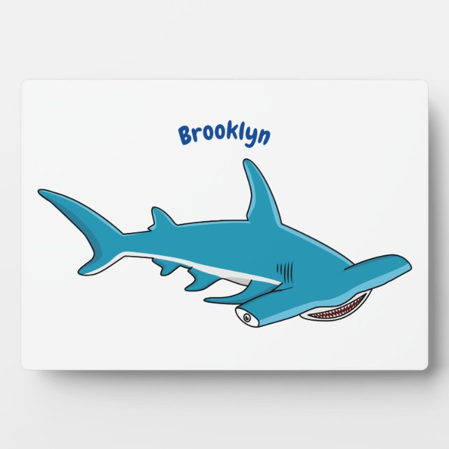 Hammerhead shark cartoon illustration plaque (Front)
