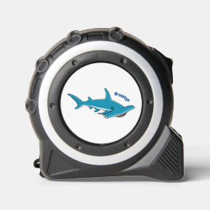 Hammerhead shark cartoon illustration  tape measure