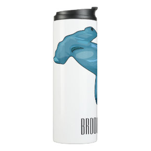 Hammerhead shark cartoon illustration thermal tumbler