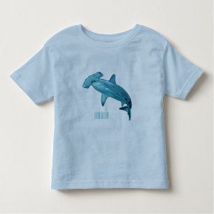 Hammerhead shark cartoon illustration toddler t-shirt