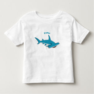 Hammerhead shark cartoon illustration toddler t-shirt