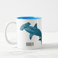 Hammerhead shark cartoon illustration