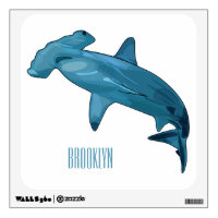 Hammerhead shark cartoon illustration