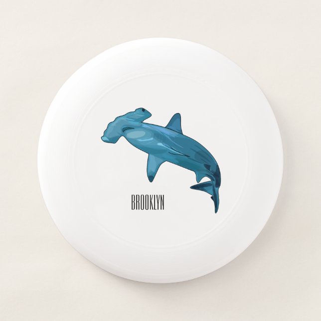 Hammerhead shark cartoon illustration Wham-O frisbee (Front)