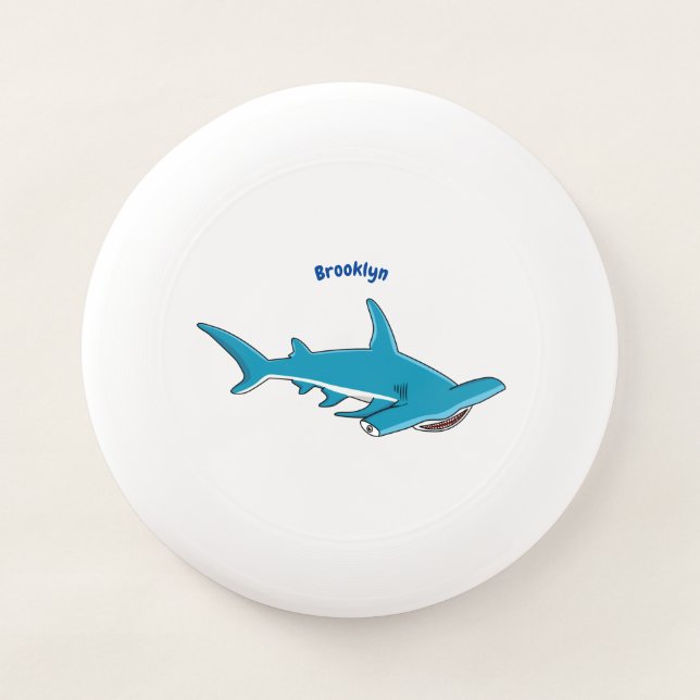 Hammerhead shark cartoon illustration Wham-O frisbee (Front)
