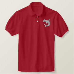 Hammerhead Shark Embroidered Polo Shirt