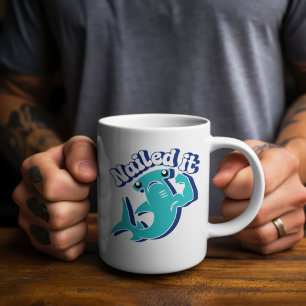 Hammerhead Shark Flexing Nailed It Coffee Mug