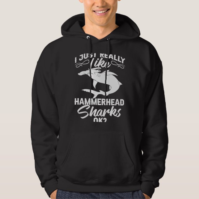 Hammerhead Shark Head Tooth Hoodie (Front)