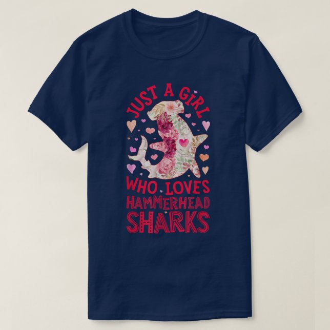 Hammerhead Shark Just A Girl Who Loves Sea Animal  T-Shirt (Design Front)