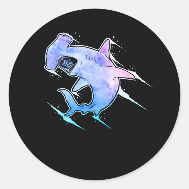 Hammerhead Shark Lover Marine Life hamer head Shar Classic Round Sticker (Front)