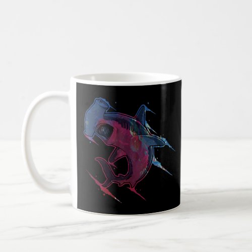 Hammerhead Shark Marine Life Water Color Ocean Ani Coffee Mug