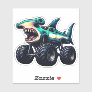 Hammerhead Shark Monster Truck Sticker