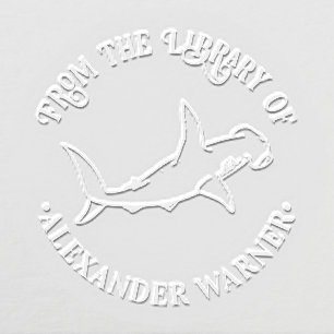 Hammerhead Shark Ocean Theme Round Library Book Embosser
