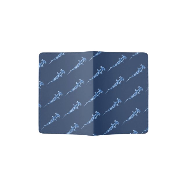 Hammerhead shark passport holder (Opened)