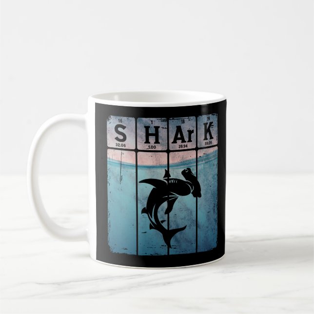 Hammerhead Shark Periodic Table Elements Chemistry Coffee Mug (Left)