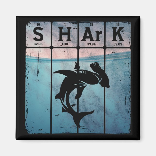 Hammerhead Shark Periodic Table Elements Chemistry Magnet (Front)