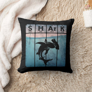 Hammerhead Shark Periodic Table Elements Chemistry Throw Pillow