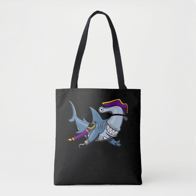 Hammerhead Shark Pirate Ocean Tote Bag (Front)