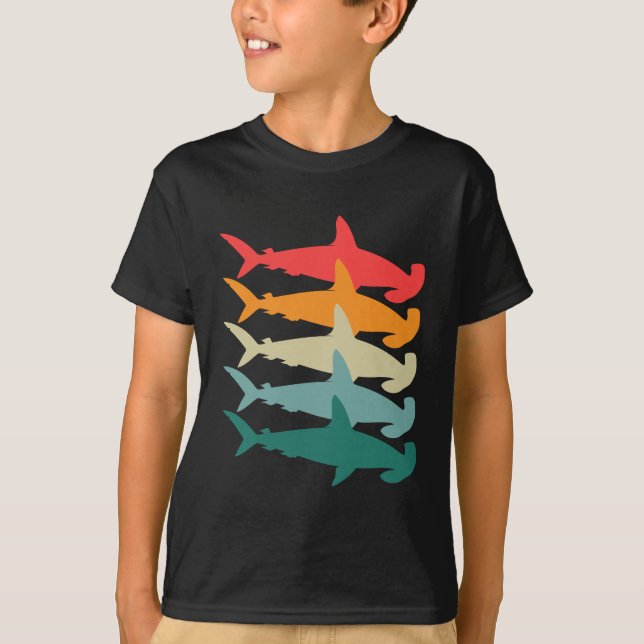 Hammerhead Shark Retro T-Shirt (Front)