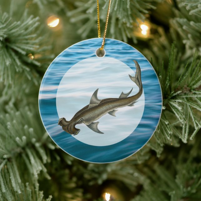 Hammerhead Shark Sea Life Ceramic Ornament (Tree)