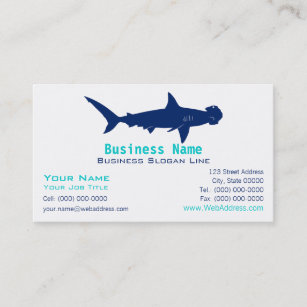 Hammerhead Shark Silhouette Business Card