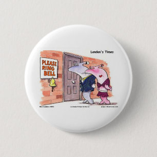 Hammerhead Sharks @ Door Funny Gifts Tees Etc Button