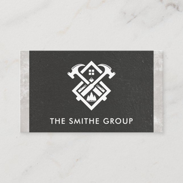 Hammers and Home | Construction Logo Business Card (Front)