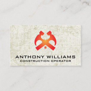 Hammers and House Roof   Grunge Background Business Card
