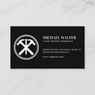 Hammers and Nail Carpentry Logo Business Card