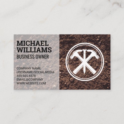 Hammers and Nail  Construction Contractor Business Card
