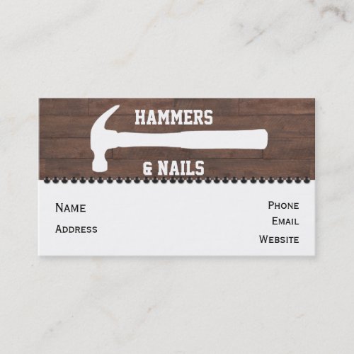 Hammers and Nails Construction Business Cards