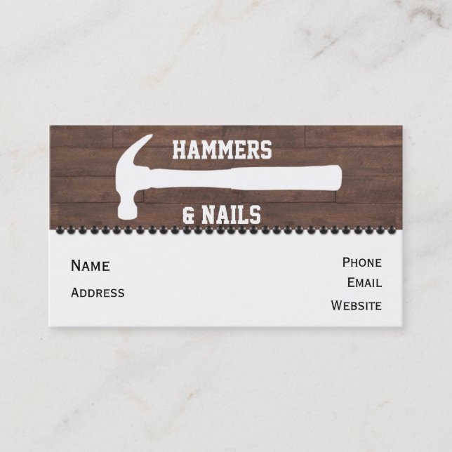 Hammers and Nails Construction Business Cards (Front)