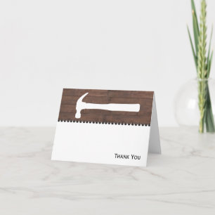 Hammers and Nails Construction Letterpress Thank You Card