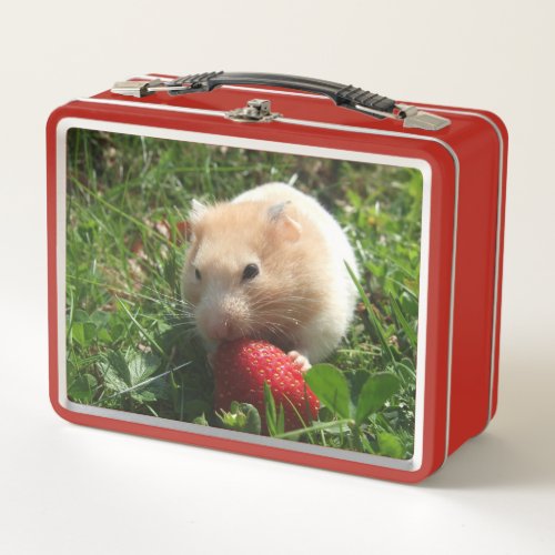 Hammie With Strawberries Metal Lunchbox