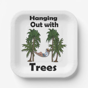 Hammock Camping Hanging Out With Trees Party Paper Plates