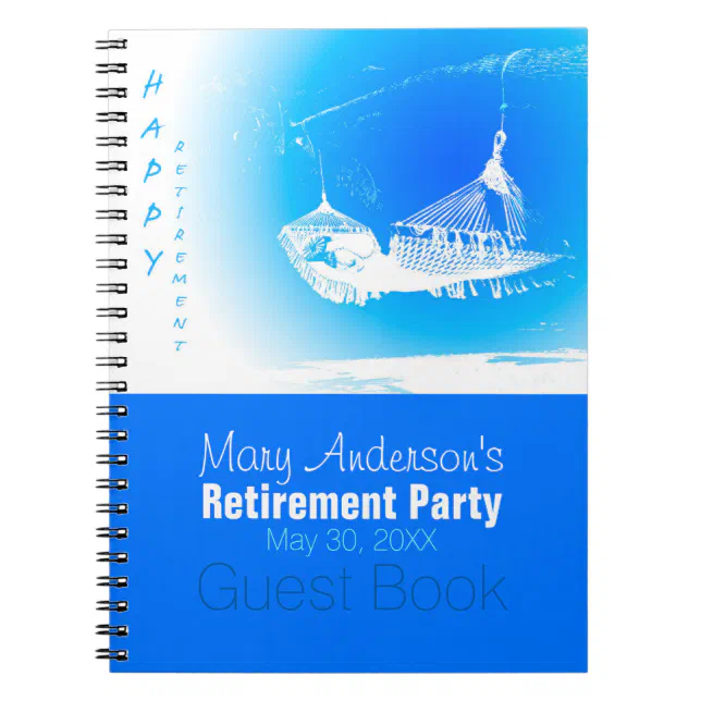 Hammock Happy Retirement Party 02 Guest Book | Zazzle