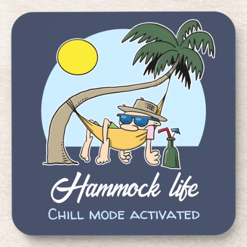 Hammock Life Chill Mode Activated Funny Cartoon Beverage Coaster