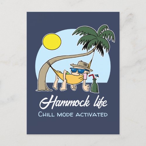 Hammock Life Chill Mode Activated Funny Cartoon Postcard