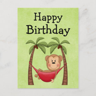 Hammock Monkey Birthday Invitation