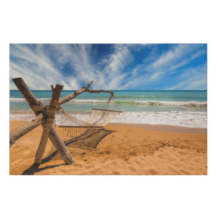 Hammock on a Tropical Beach Resort Faux Canvas Print
